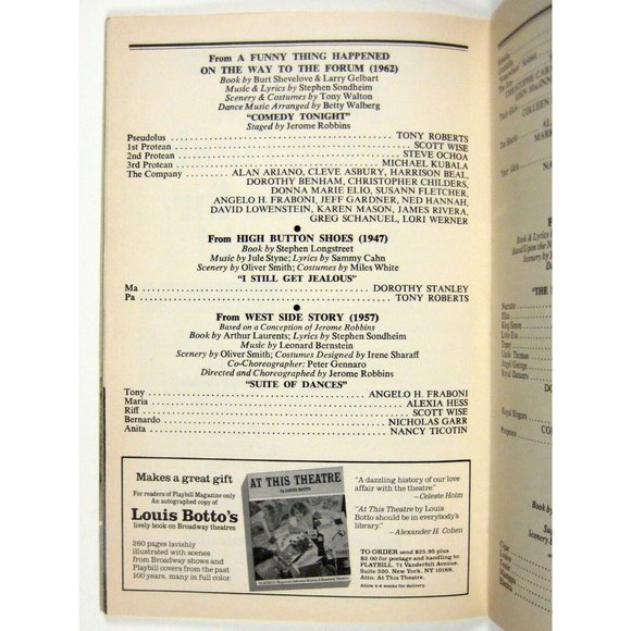 Jerome Robbins Broadway Playbill Imperial Theatre June 1990 Roberts Bernstein - Picture 7 of 9